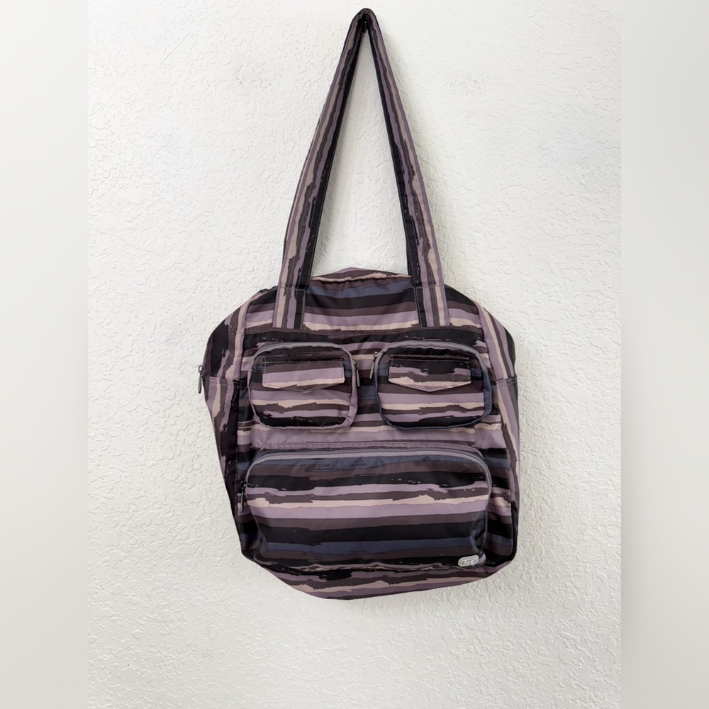 LUG Puddle Jumper  Striped Blue and Gray Travel Bag